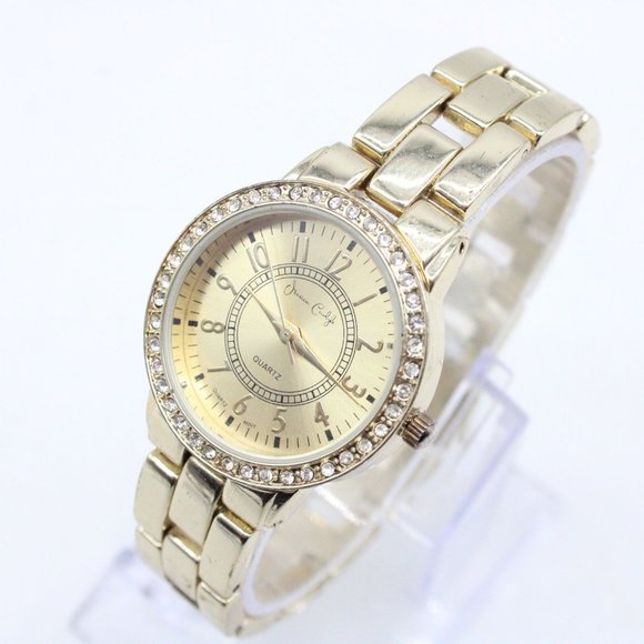 Jessica Carlyle Watch Womens Gold Tone Stainless Steel Classic Quartz Gold Dial - Picture 4 of 8